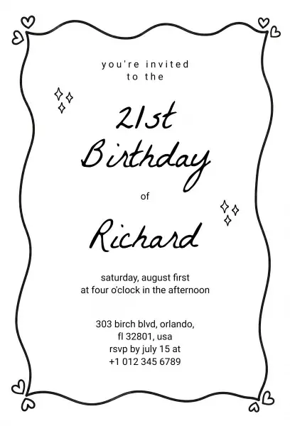 Stylish 21st Birthday Celebration Invitation Template