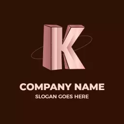 Stylish 3D K Letter Design for Modern Branding Logo Template
