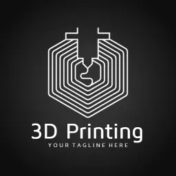 Stylish 3D Printer Design Illustrating Innovative Concepts Logo Template