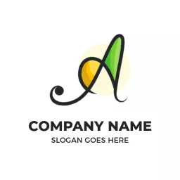 Stylish A Letter Design with Colorful Circular Background Logo Template
