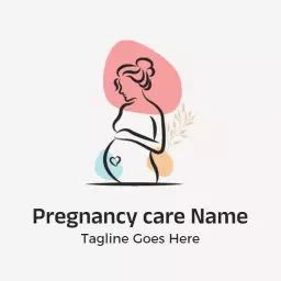 Stylish Abstract Illustration Emphasizing Pregnancy Care Logo Template