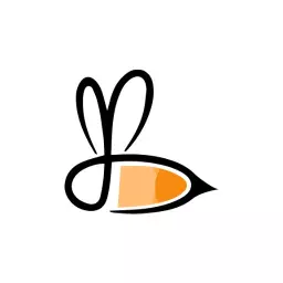 Stylish Abstract Pencil Design with Orange Accents Logo Template