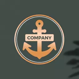 Stylish Anchor Design Representing Maritime Company Mockup Template
