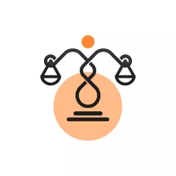 Stylish and Balanced Law Firm Logo Featuring Scales of Justice Logo Template
