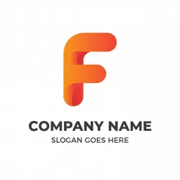 Stylish and Modern Orange F Letter Design for Branding Logo Template