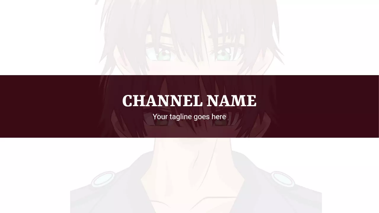 Stylish Anime Character with Dark Red Background YouTube Banner Template
