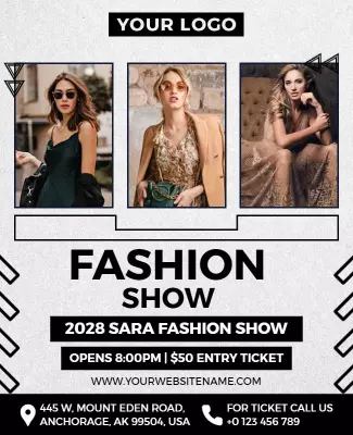 Stylish Annual Fashion Show Event Flyer Template