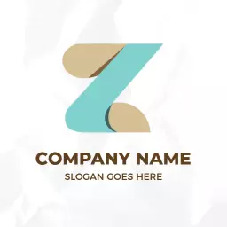 Stylish Aqua and Beige Z Letter Design for Branding Logo Template