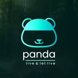 Stylish Aqua Gradient Panda Emphasizing Peaceful Living Logo Template