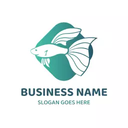 Stylish Aqua Green Guppy Design for Aquatic Life Logo Template