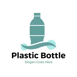 Stylish Aqua Plastic Bottle Design Representing Sustainability Logo Template