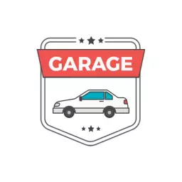 Stylish Automotive Garage Badge with Car Icon Logo Template