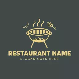 Stylish Barbecue Grill Design for a Modern Restaurant Logo Template