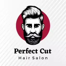 Stylish Barber Shop Logo Featuring a Handsome Mustached Man Logo Template