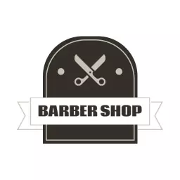 Stylish Barber Shop Logo with Scissors and Elegant Design Logo Template