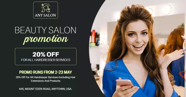 Stylish Beauty Promotion with Elegant Script on Dark Background Banner Template