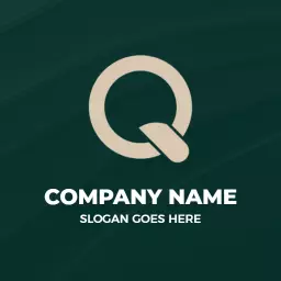Stylish Beige and Dark Green Q Letter Design Logo Template