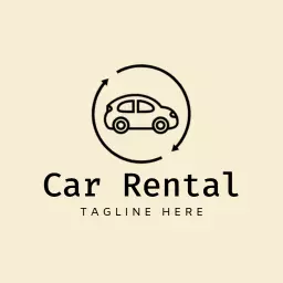 Stylish Beige Background Featuring Car Rental Services Logo Template