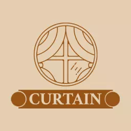 Stylish Beige Curtain Design for Interior Business Logo Template