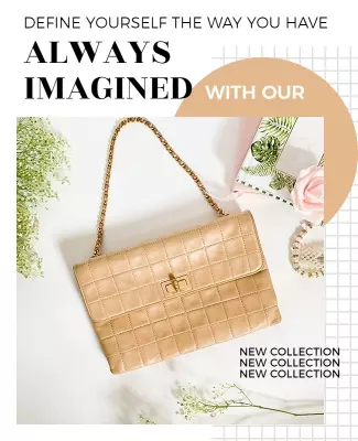 Stylish Beige Handbag Fashion Collection Poster Template