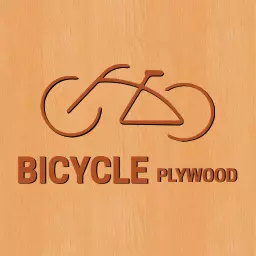 Stylish Bicycle Design with Warm Plywood Background Logo Template