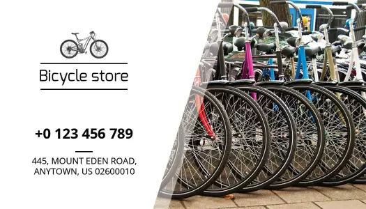 Stylish Bicycle Store Modern Visiting Card Template