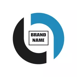 Stylish Black and Blue Circular Design for Brand Logo Template
