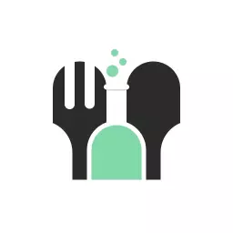 Stylish Black and Mint Kitchen Utensils Representing Restaurant Logo Template