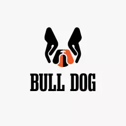 Stylish Black and Orange Bulldog Mascot Design Logo Template