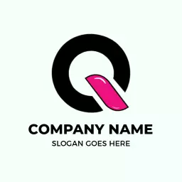 Stylish Black and Pink Q Letter Design for Branding Logo Template