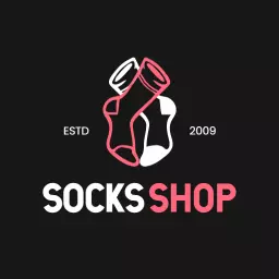 Stylish Black and Pink Sock Design for Trendy Shop Logo Template