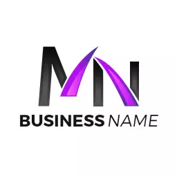 Stylish Black and Purple Monogram Design for Branding Logo Template