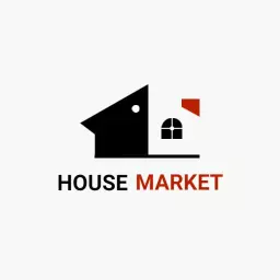Stylish Black and Red House Design for Real Estate Marketing Logo Template
