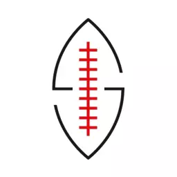 Stylish Black and Red Rugby Ball Design for Sports Logo Template