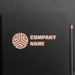 Stylish Black and Rose Gold Abstract Mockup Logo Template