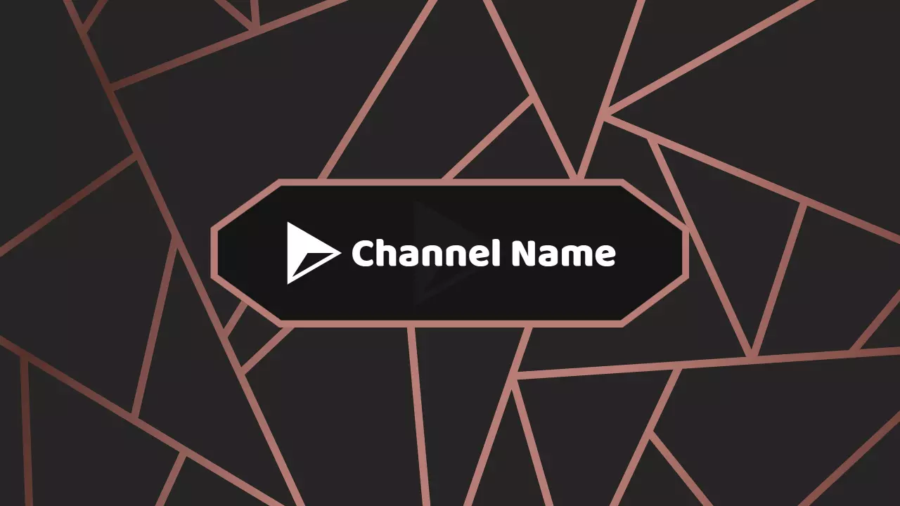 Stylish Black and Rose Gold Geometric YouTube Channel Banner Template