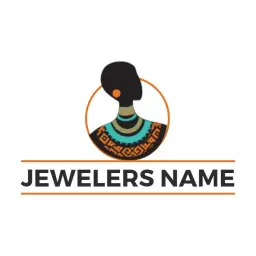 Stylish Black and Teal Jewelry Design Featuring Unique Necklace Logo Template