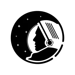Stylish Black and White Astronaut Exploring Outer Space Logo Template