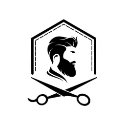 Stylish Black and White Barber Shop Featuring Scissors Logo Template
