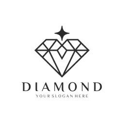 Stylish Black and White Diamond Design Representing Elegance Logo Template