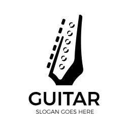 Stylish Black and White Guitar Design for Musicians Logo Template