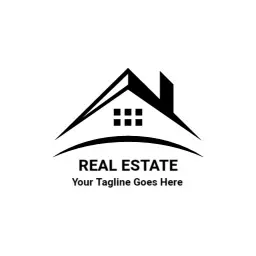 Stylish Black and White House Design for Real Estate Logo Template