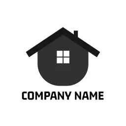 Stylish Black and White House Design Representing Realty Logo Template