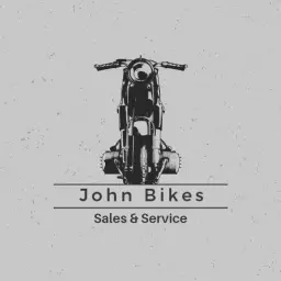Stylish Black and White Motorcycle Sketch for Sales Logo Template