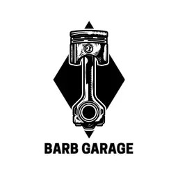 Stylish Black and White Piston Design Symbolizing Garage Services Logo Template