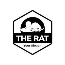 Stylish Black and White Rat Design for Unique Branding Logo Template