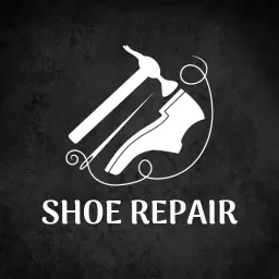 Stylish Black and White Shoe Repair Tools Logo Template