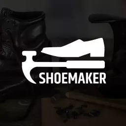 Stylish Black and White Shoemaker Tools and Craft Logo Template