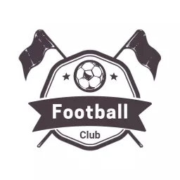 Stylish Black and White Soccer Football Club Logo Template
