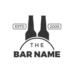 Stylish Black and White Wine Bar Logo Featuring Elegant Bottles Logo Template